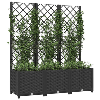 Fioriera da Giardino con Graticcio Nero 120x40x136 cm in PP - homemem39