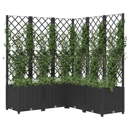 Fioriera da Giardino con Graticcio Nero 120x120x136 cm in PP - homemem39