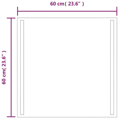 Specchio da Bagno con Luci LED 60x60 cm - homemem39