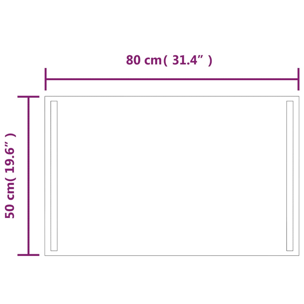 Specchio da Bagno con Luci LED 80x50 cm - homemem39