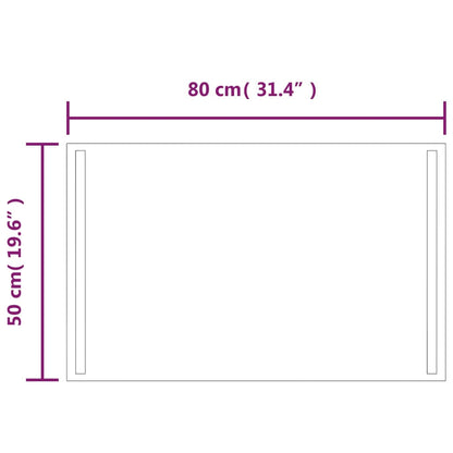 Specchio da Bagno con Luci LED 80x50 cm - homemem39