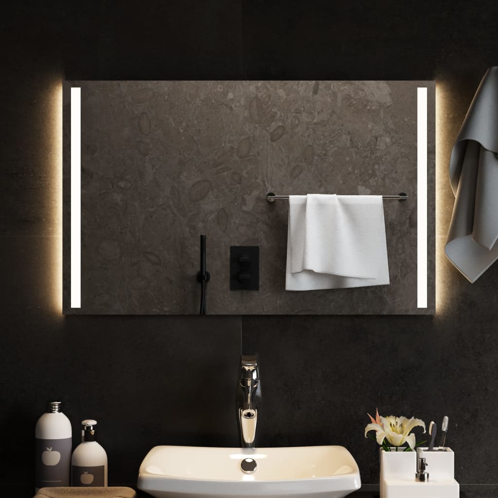 Specchio da Bagno con Luci LED 80x50 cm - homemem39