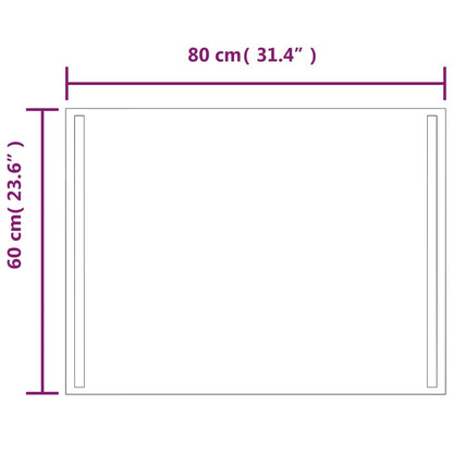 Specchio da Bagno con Luci LED 80x60 cm - homemem39