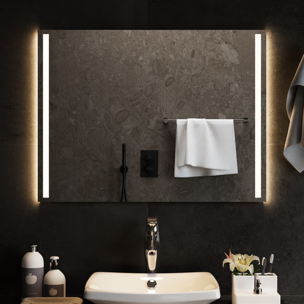 Specchio da Bagno con Luci LED 80x60 cm - homemem39