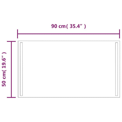 Specchio da Bagno con Luci LED 90x50 cm - homemem39