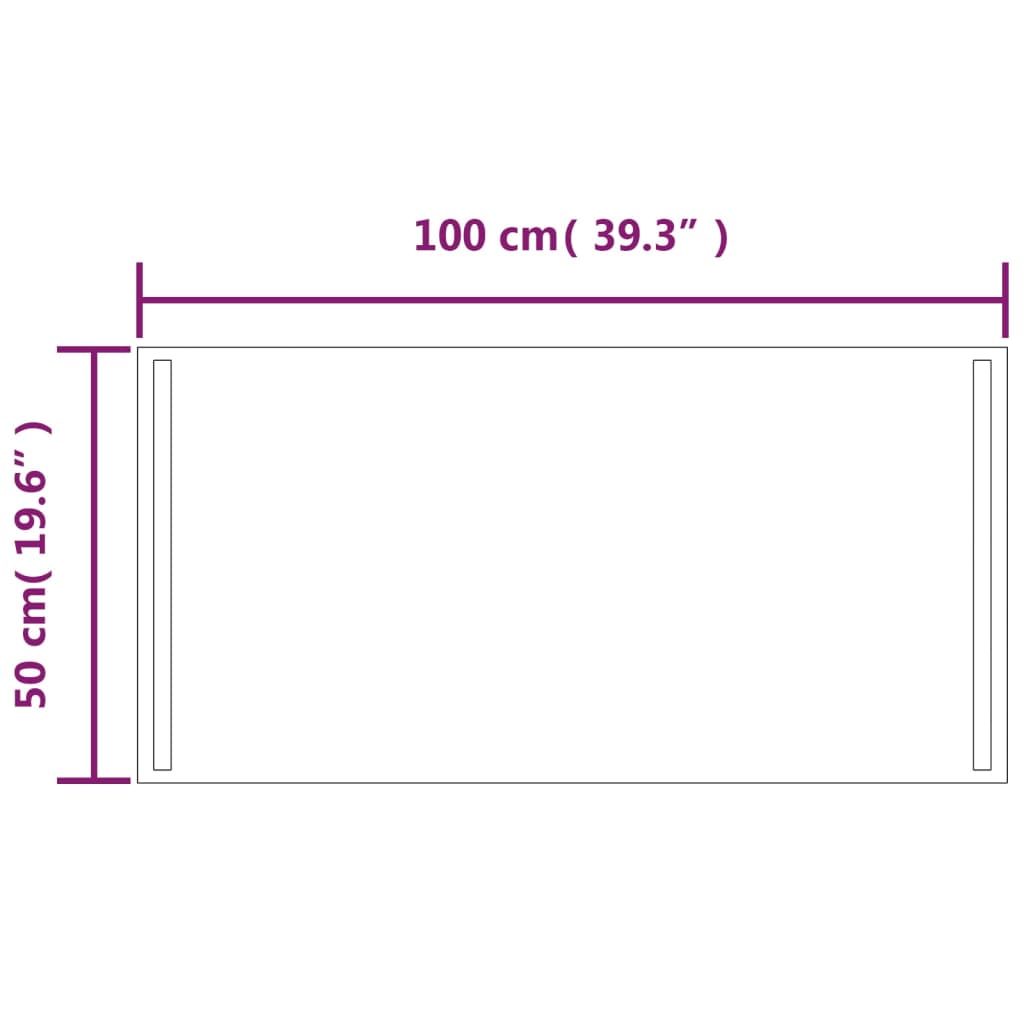 Specchio da Bagno con Luci LED 100x50 cm - homemem39