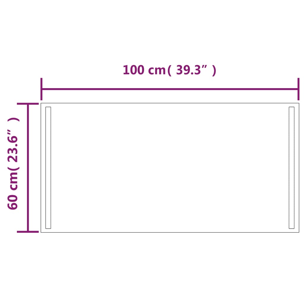 Specchio da Bagno con Luci LED 100x60 cm - homemem39