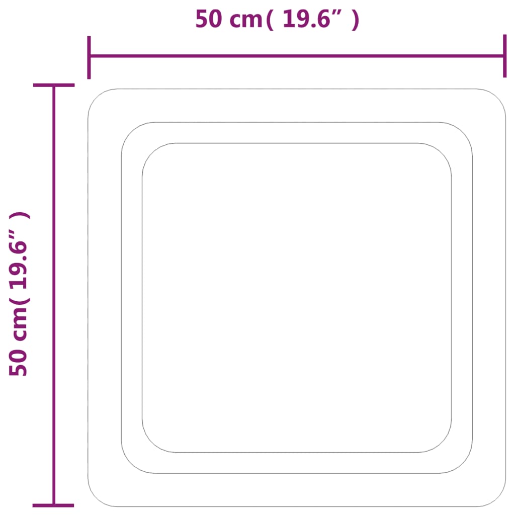 Specchio da Bagno con Luci LED 50x50 cm - homemem39