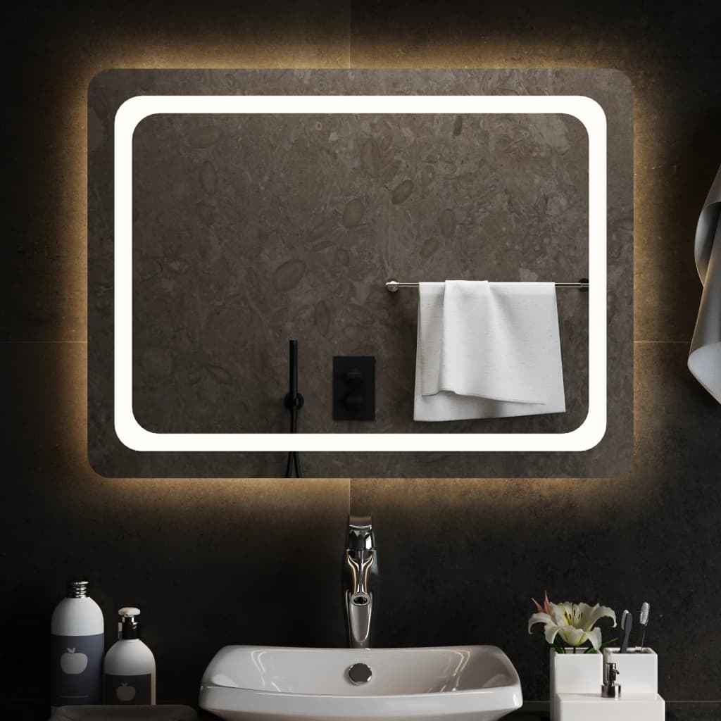 Specchio da Bagno con Luci LED 80x60 cm - homemem39