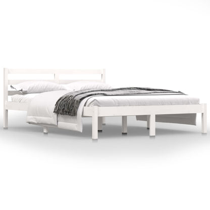 Giroletto Legno Massello di Pino 135x190 cm Bianco 4FT6 Double - homemem39