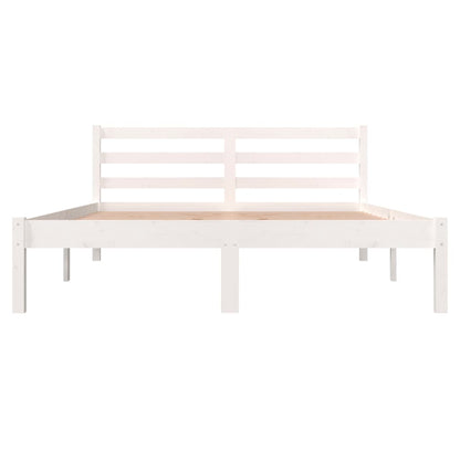 Giroletto Legno Massello di Pino 135x190 cm Bianco 4FT6 Double - homemem39