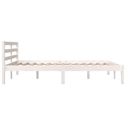 Giroletto Legno Massello di Pino 135x190 cm Bianco 4FT6 Double - homemem39