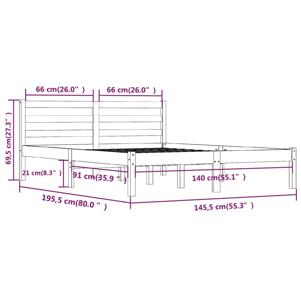 Giroletto in Legno Massello di Pino 140x190 cm - homemem39