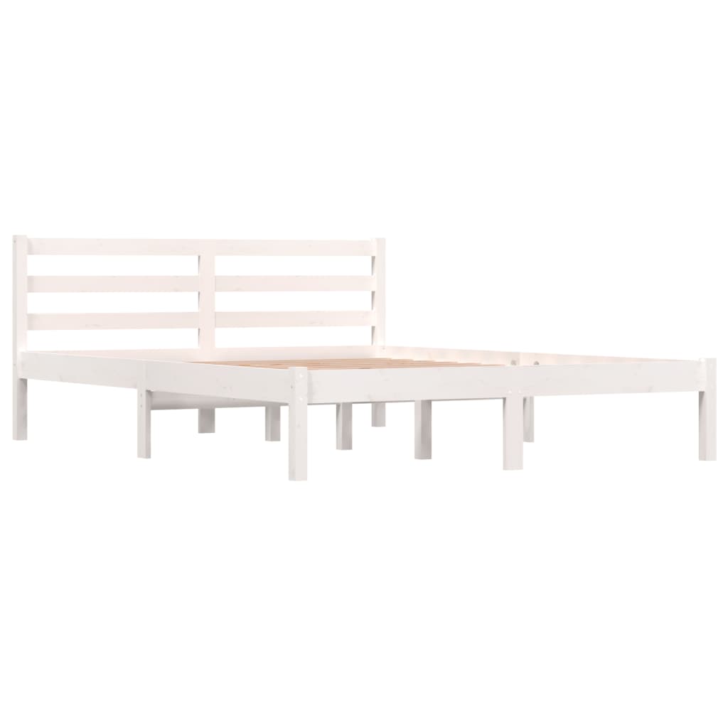 Giroletto in Legno Massello di Pino 140x190 cm Bianco - homemem39