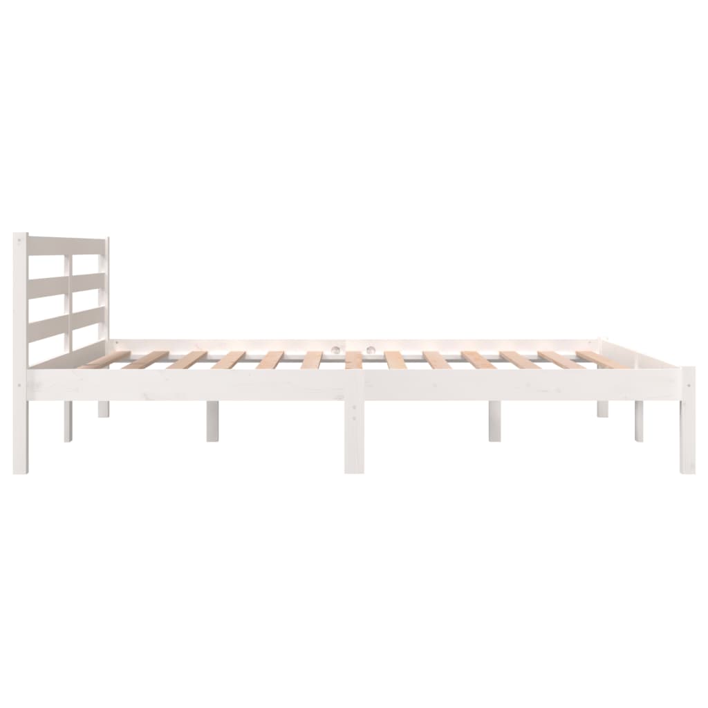 Giroletto Legno Massello Pino 150x200 cm Bianco 5FT King Size - homemem39