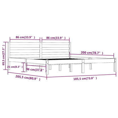 Giroletto in Legno Massello di Pino 180x200 cm 6FT Super King - homemem39