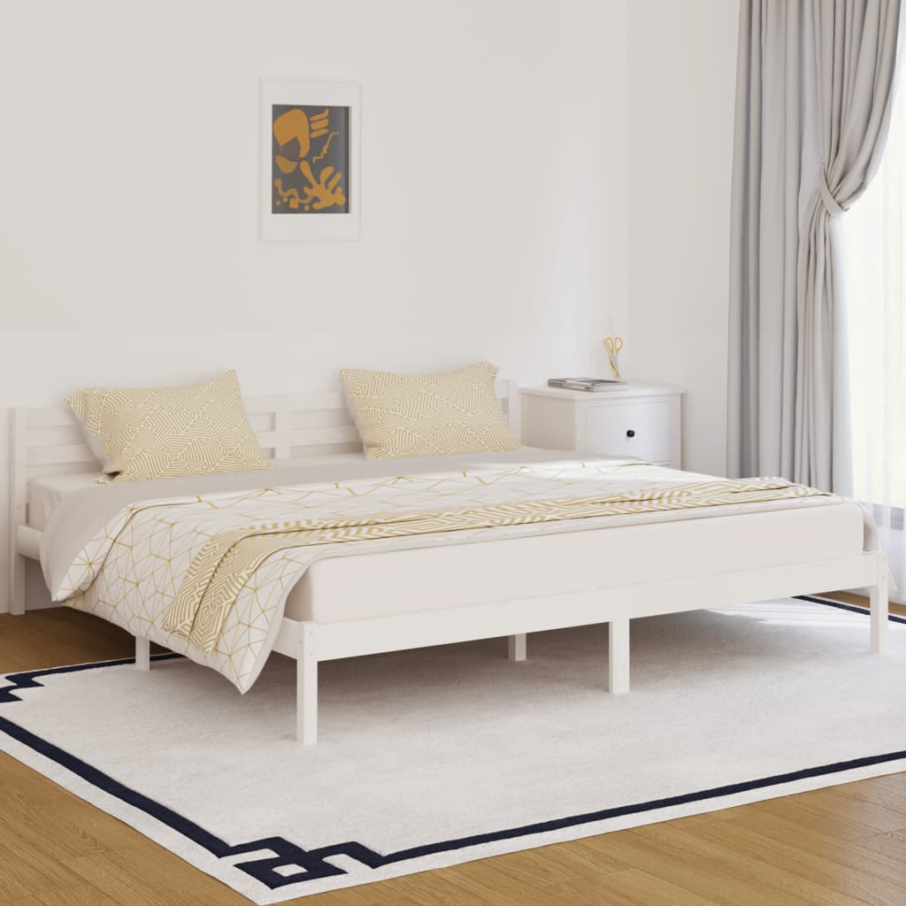 Giroletto in Legno Massello di Pino 200x200 cm Bianco - homemem39