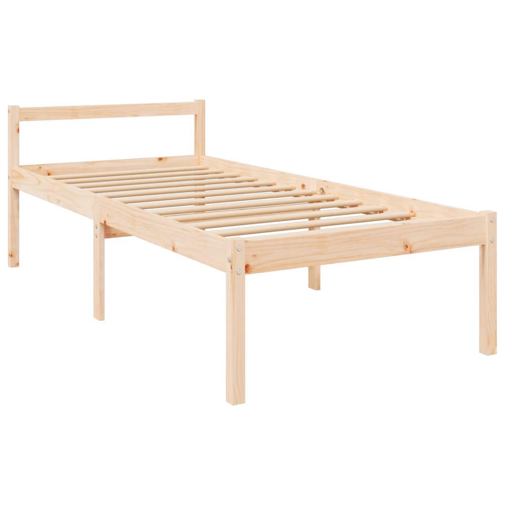 Letto per Anziani 75x190 cm Small Single Legno Massello di Pino - homemem39