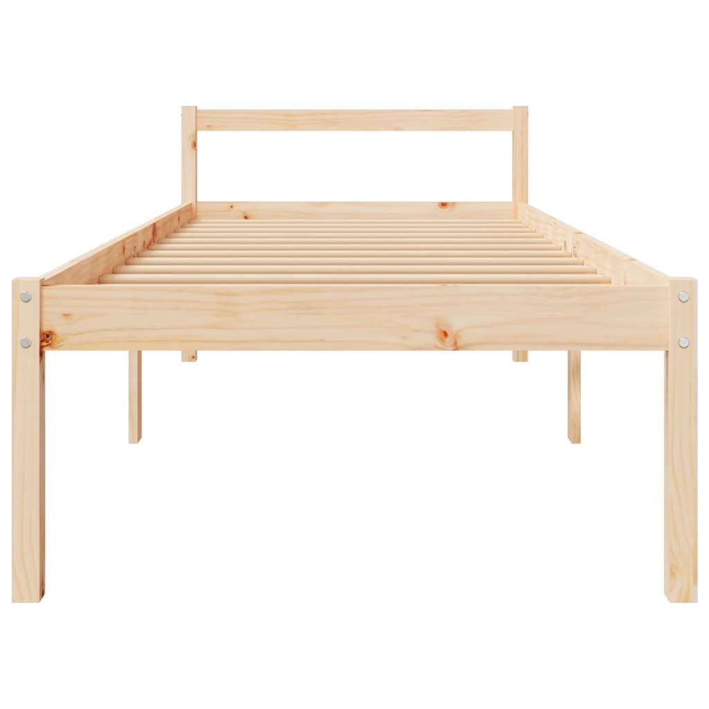 Letto per Anziani 75x190 cm Small Single Legno Massello di Pino - homemem39