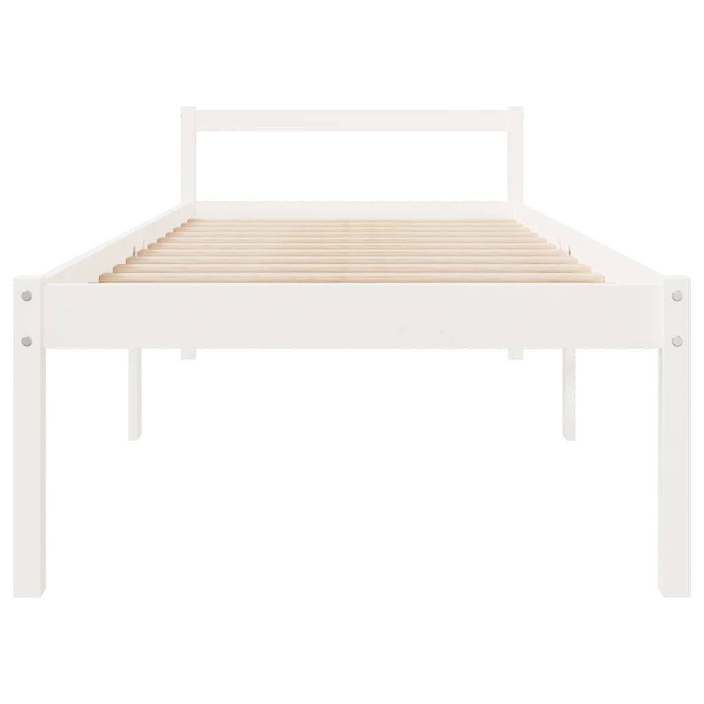 Letto per Anziani Bianco 75x190 cm Small Single Legno di Pino - homemem39