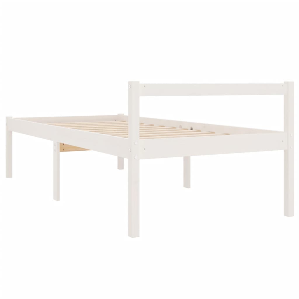 Letto per Anziani Bianco 75x190 cm Small Single Legno di Pino - homemem39