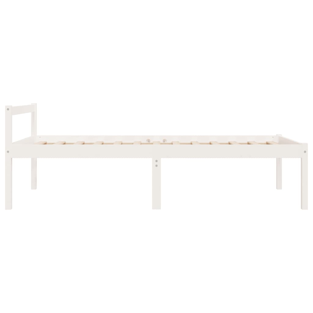 Letto per Anziani Bianco 75x190 cm Small Single Legno di Pino - homemem39