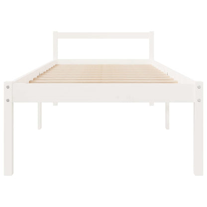 Letto per Anziani Bianco 90x190 cm Single in Legno di Pino - homemem39