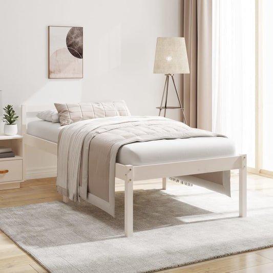 Letto per Anziani Bianco 90x190 cm Single in Legno di Pino - homemem39