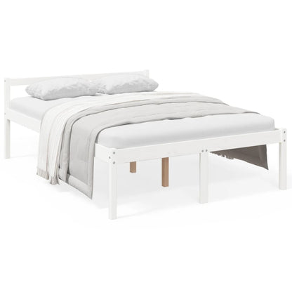 Letto per Anziani Bianco 120x190 cm Small Double Legno di Pino - homemem39