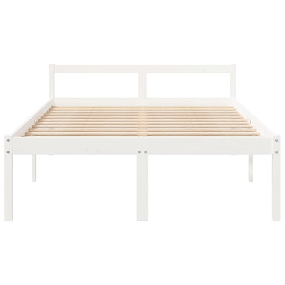 Letto per Anziani Bianco 120x190 cm Small Double Legno di Pino - homemem39