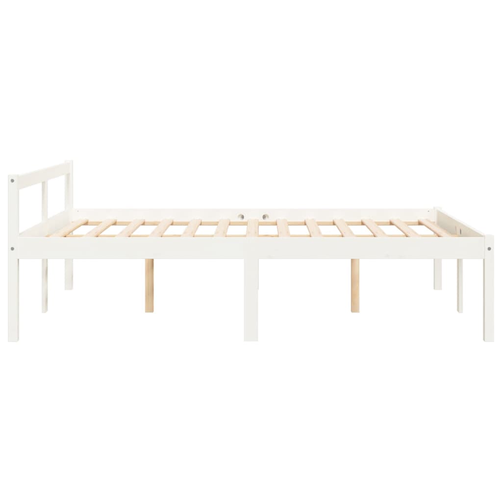 Letto per Anziani Bianco 120x190 cm Small Double Legno di Pino - homemem39