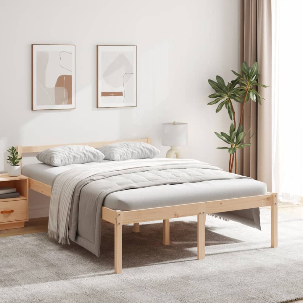 Letto per Anziani 135x190 cm Double in Legno Massello di Pino - homemem39