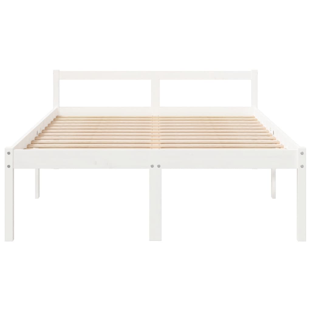 Letto per Anziani Bianco 135x190 cm Double in Legno di Pino - homemem39