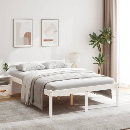 Letto per Anziani Bianco 135x190 cm Double in Legno di Pino - homemem39