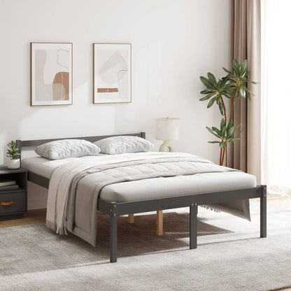 Letto per Anziani Grigio 135x190 cm Double in Legno di Pino - homemem39