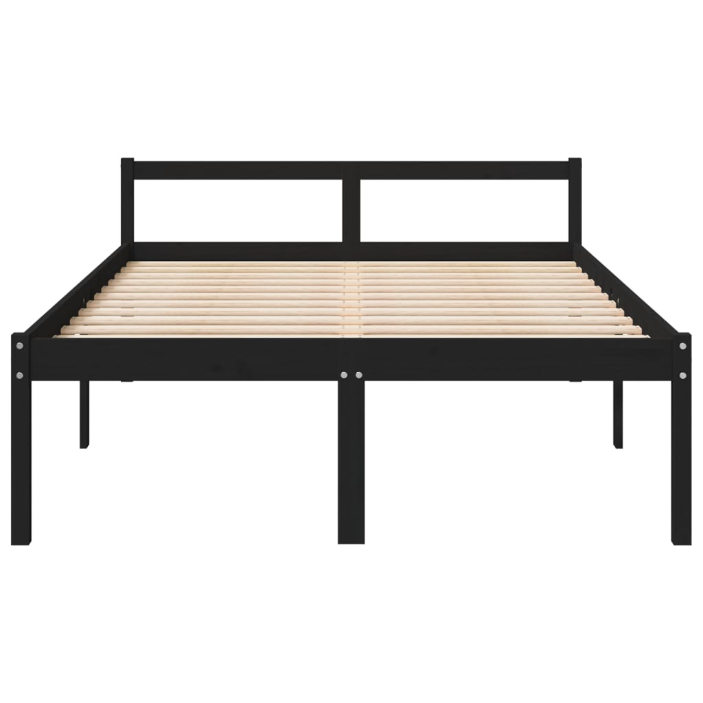 Letto per Anziani Nero 135x190 cm Double in Legno di Pino - homemem39