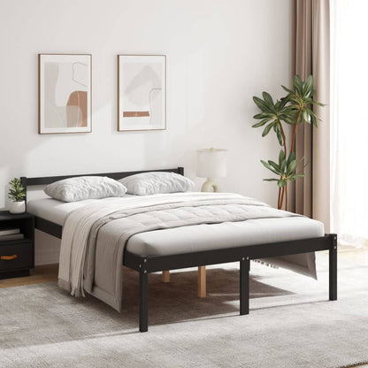 Letto per Anziani Nero 135x190 cm Double in Legno di Pino - homemem39