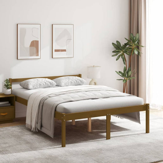 Letto per Anziani Miele 140x190 cm in Legno Massello di Pino - homemem39