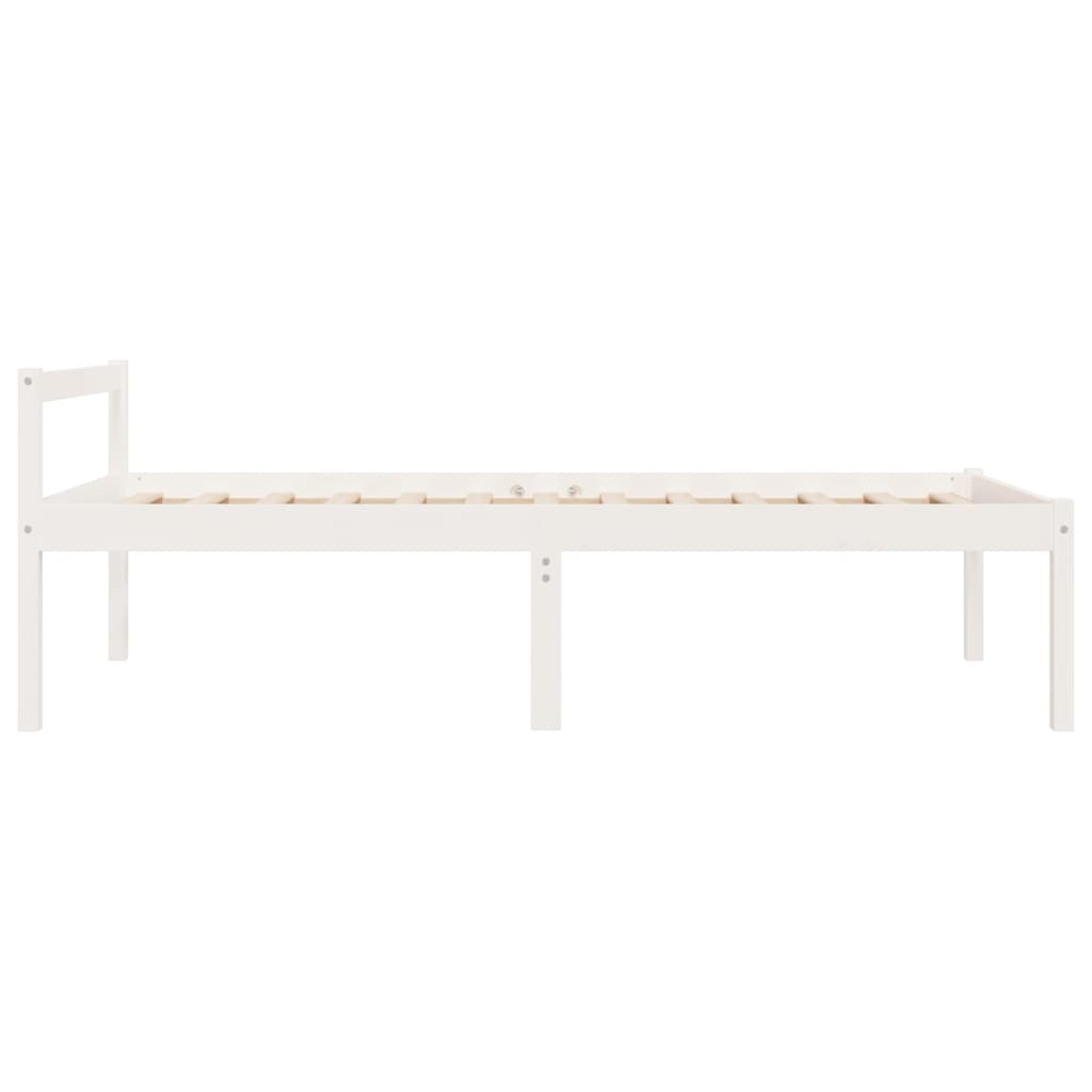 Letto per Anziani Bianco 100x200 cm in Legno Massello di Pino - homemem39