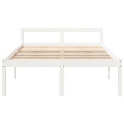 Letto per Anziani Bianco 120x200 cm in Legno Massello di Pino - homemem39