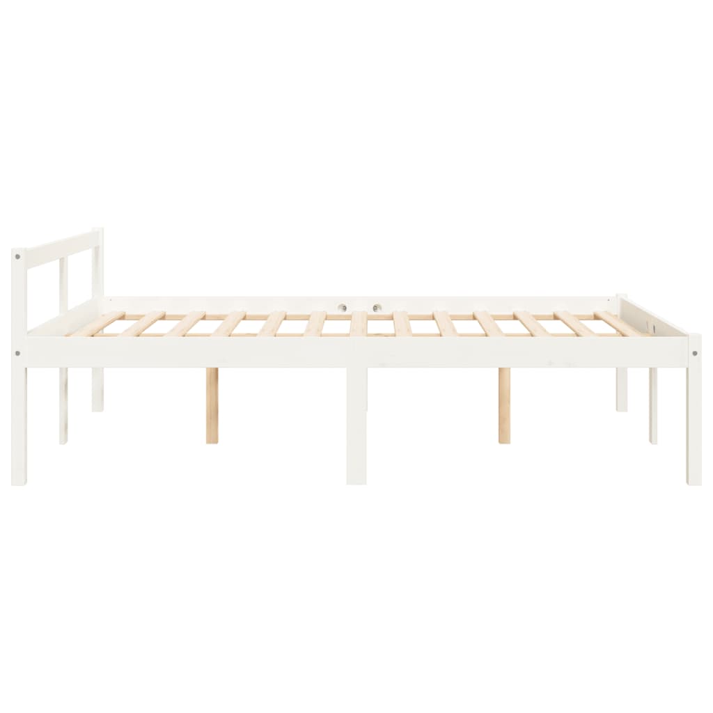 Letto per Anziani Bianco 120x200 cm in Legno Massello di Pino - homemem39