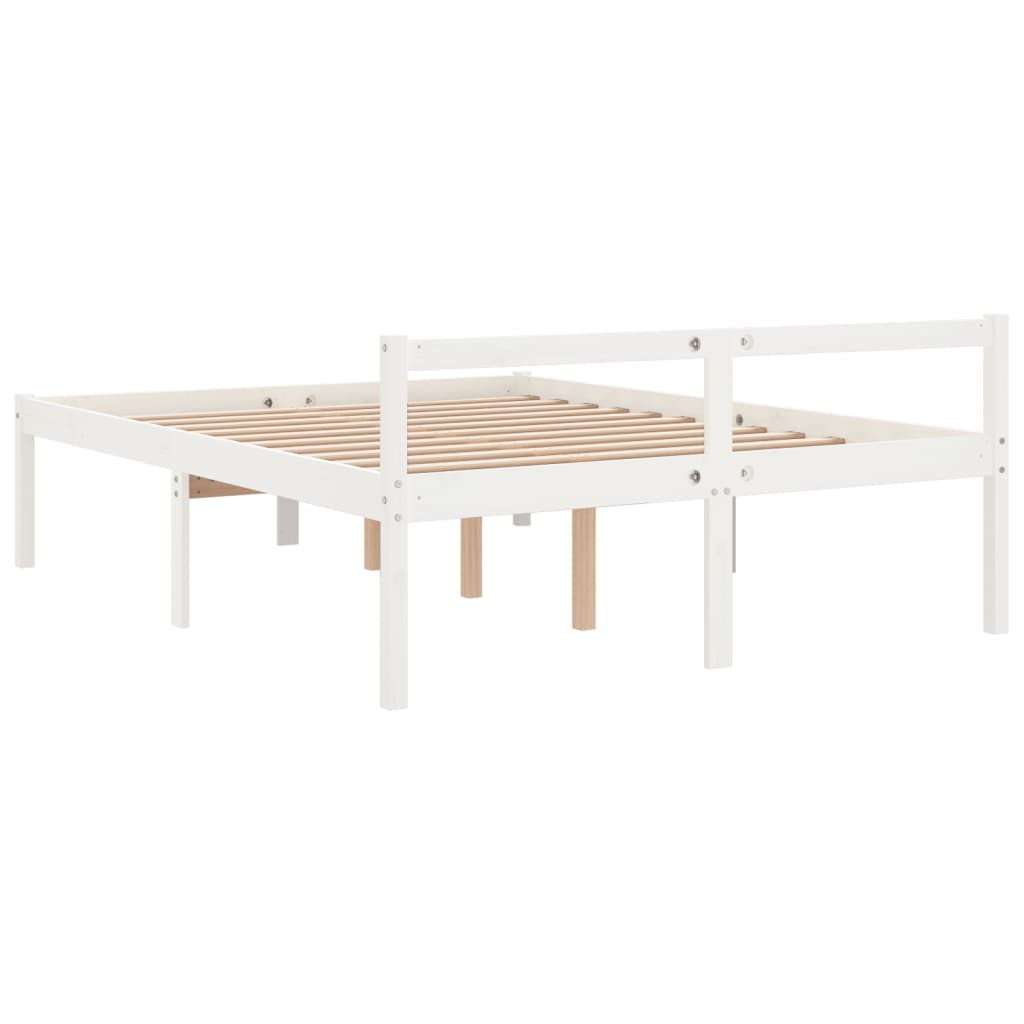 Letto per Anziani 150x200 cm King in Legno Massello di Pino - homemem39