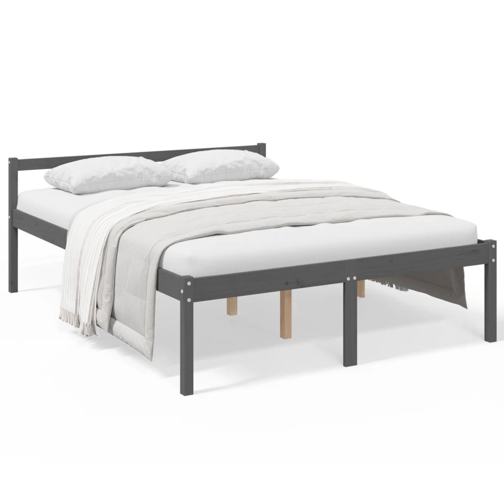 Letto per Anziani 150x200 cm King in Legno Massello di Pino - homemem39