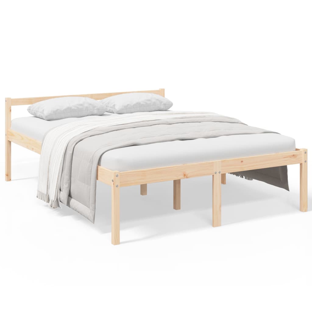 Letto per Anziani 160x200 cm in Legno Massello di Pino - homemem39