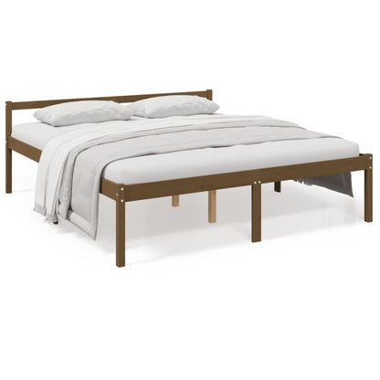 Letto per Anziani Miele 200x200 cm in Legno Massello di Pino - homemem39