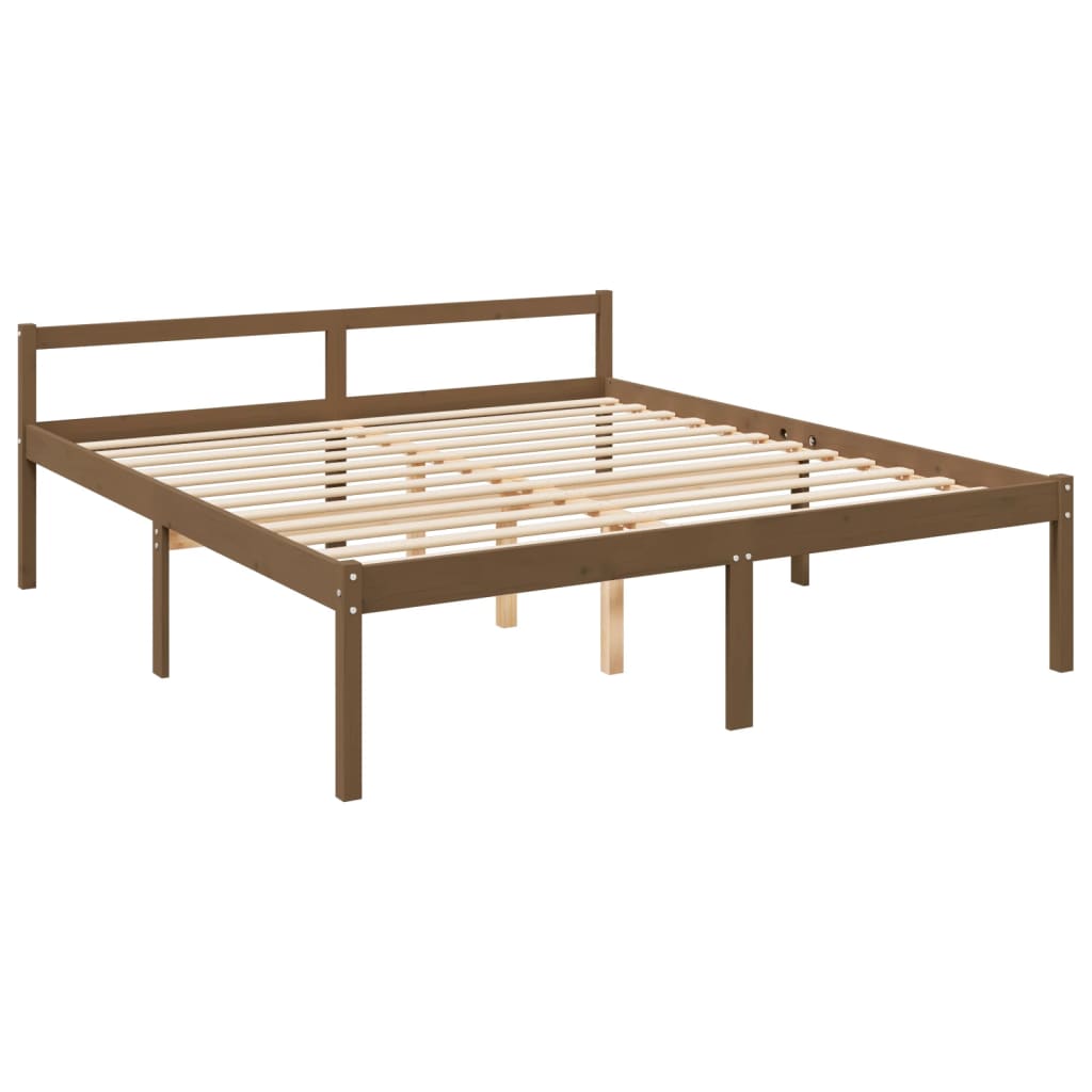 Letto per Anziani Miele 200x200 cm in Legno Massello di Pino - homemem39