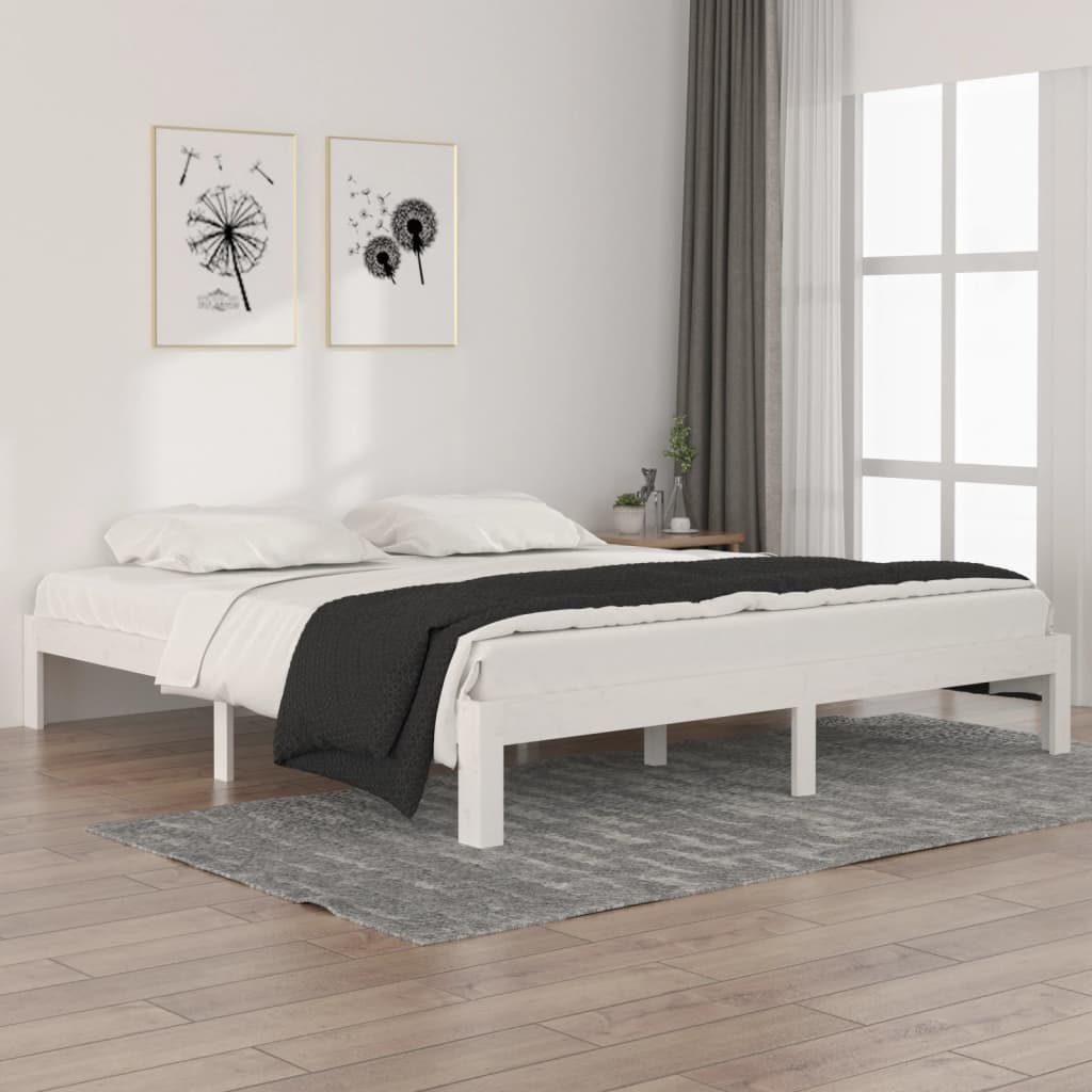 Giroletto Bianco in Legno Massello 180x200 cm 6FT Super King - homemem39