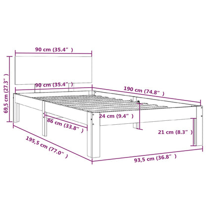 Giroletto in Legno Massello 90x190 cm Single - homemem39