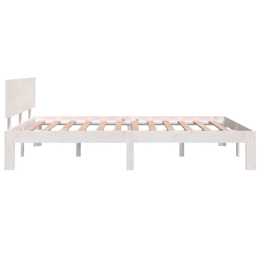 Giroletto Bianco Legno Massello 135x190 cm 4FT6 Double - homemem39