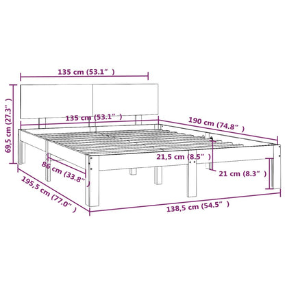 Giroletto Bianco Legno Massello 135x190 cm 4FT6 Double - homemem39